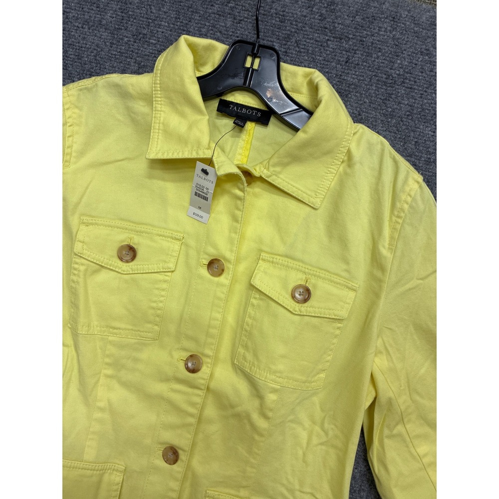 Cotton Talbots Yellow Utility Field Jacket Lace Up Back Medium Travel NWT